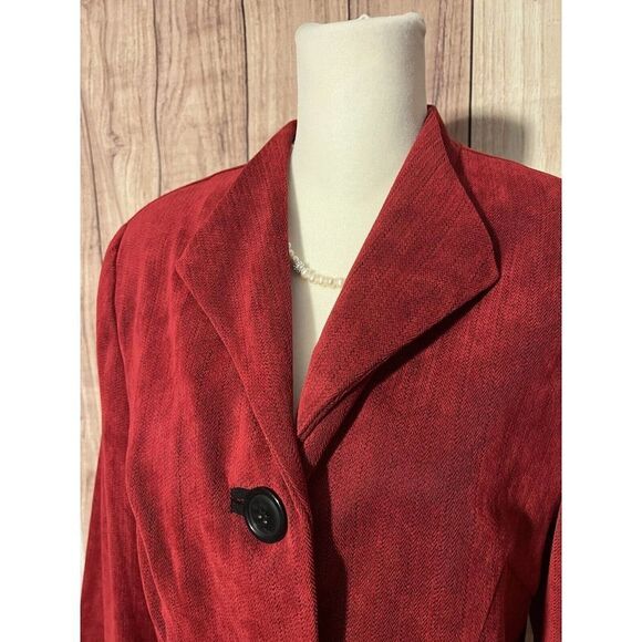Perceptions Vintage Red Blazer Womens Size 12 Button Up - Picture 3 of 8